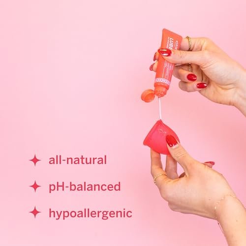 Pixie Menstrual Cup Gleitgel – 20 ml natürliches, wasserbasiertes Gleitmittel für Damenhygiene – Erleichtert das Einsetzen von Menstruationstassen und -scheiben