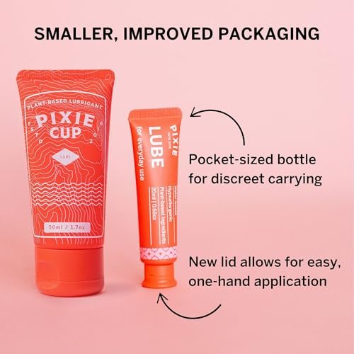 Pixie Menstrual Cup Gleitgel – 20 ml natürliches, wasserbasiertes Gleitmittel für Damenhygiene – Erleichtert das Einsetzen von Menstruationstassen und -scheiben