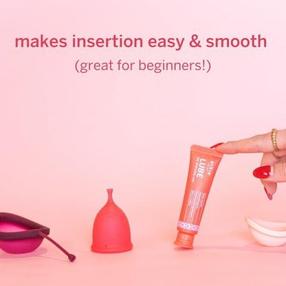 Pixie Menstrual Cup Gleitgel – 20 ml natürliches, wasserbasiertes Gleitmittel für Damenhygiene – Erleichtert das Einsetzen von Menstruationstassen und -scheiben