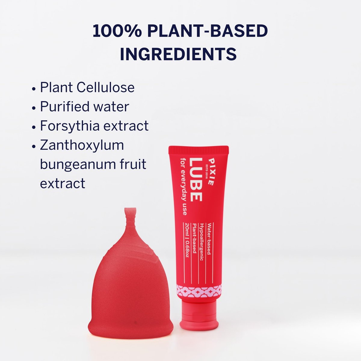 Pixie Menstrual Cup Gleitgel – 20 ml natürliches, wasserbasiertes Gleitmittel für Damenhygiene – Erleichtert das Einsetzen von Menstruationstassen und -scheiben
