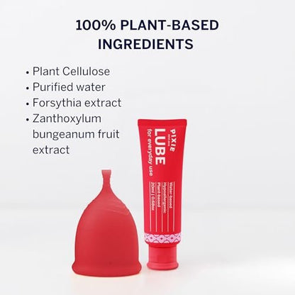 Pixie Menstrual Cup Gleitgel – 20 ml natürliches, wasserbasiertes Gleitmittel für Damenhygiene – Erleichtert das Einsetzen von Menstruationstassen und -scheiben