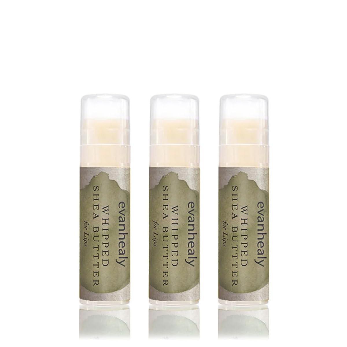 evanhealy Bio-Sheabutter für die Lippen (3er Pack) | Mit Bio-Himbeersamenöl, Bienenwachs & Arganöl | Feuchtigkeitsspendender Lippenbalsam