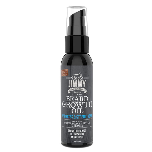 Uncle Jimmy Bartöl mit Biotin – Natürliche Bartpflege für einen dickeren, volleren und gesünderen Bart | Herren Gesichtsbehandlung zur Bartpflege | Erhöht Dicke und Volumen 60 ml