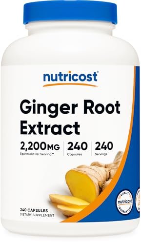 Nutricost Ingwerwurzel-Extrakt 240 Kapseln für 240 Portionen pro Flasche – Glutenfrei, Nicht-GVO