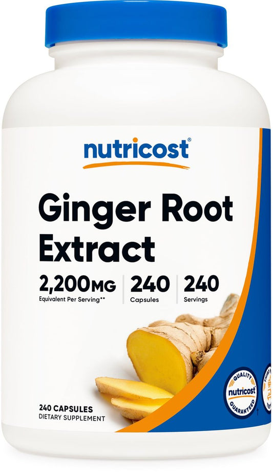 Nutricost Ingwerwurzel-Extrakt 240 Kapseln für 240 Portionen pro Flasche – Glutenfrei, Nicht-GVO