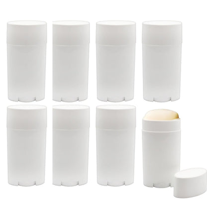 Cornucopia Brands 2,5 Unzen Leere Deodorant-Behälter (8er-Pack, 75 ml) – BPA-freie weiße Plastik-Nachfülltuben für DIY-Deodorant, Aromatherapie, Balsam und mehr