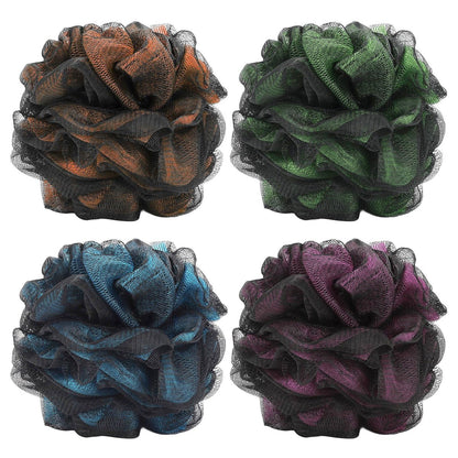Loofah Schwamm 60g/Stück, Badeschwamm Pouf Duschschwamm Körperpeeling Peeling, 4er-Pack