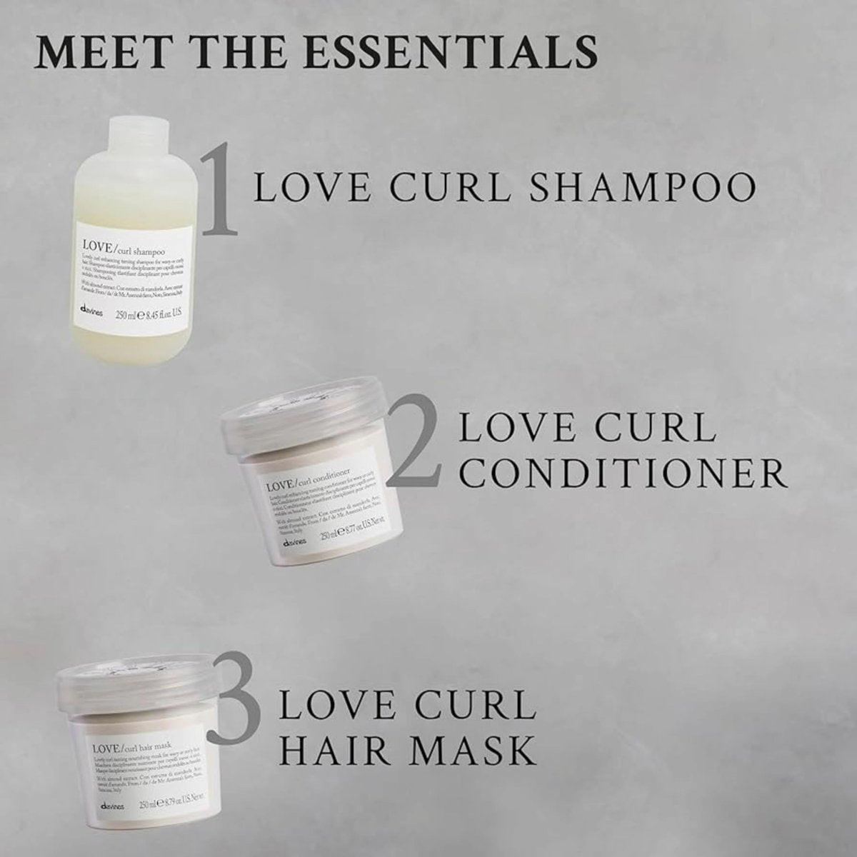 Davines LOVE Curl Controller – Lockencreme mit Anti-Frizz-Effekt für welliges und lockiges Haar, definiert Locken, macht sie weich, leicht und elastisch, selbst bei hoher Luftfeuchtigkeit, mit Mandelextrakt, 150 ml