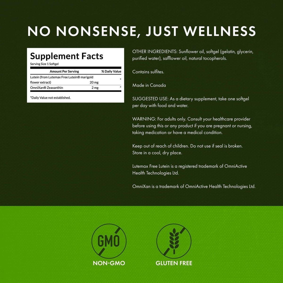 Swanson Synergistic Eye Health – Lutein & Zeaxanthin 60 Softgels – Lutemax 20 mg & OmniXan 2 mg für Sehkraft