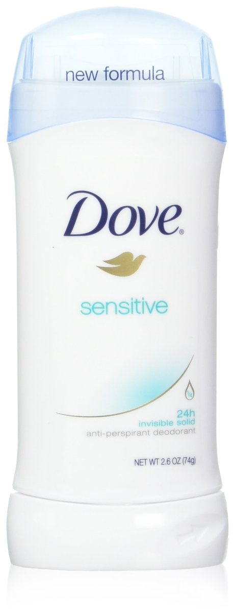 Dove Deodorant Invisible Solid für empfindliche Haut, 2,6 Unzen (76 ml) (6er-Pack)