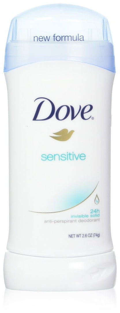 Dove Deodorant Invisible Solid für empfindliche Haut, 2,6 Unzen (76 ml) (6er-Pack)