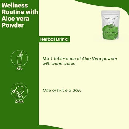 Minature 100% Aloe Vera Pulver (Aloe Barbadensis) 227 g (8 oz) | Reines Aloe Vera Blattpulver