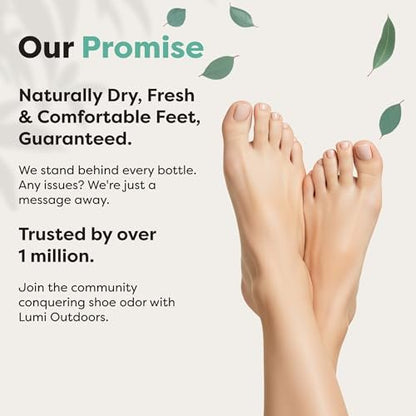 Lumi Outdoors Natürliches Fußpuder Deodorant & Schuhgeruch Entferner - Talkumfreies Fuß-Deo