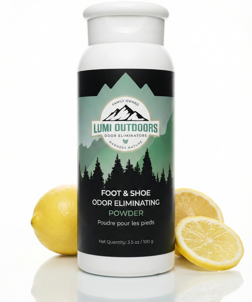 Lumi Outdoors Natürliches Fußpuder Deodorant & Schuhgeruch Entferner - Talkumfreies Fuß-Deo
