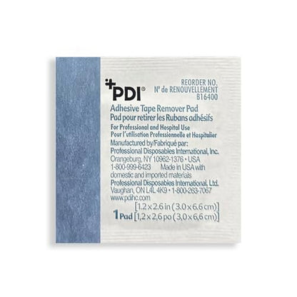 PDI Healthcare B16400 Klebebandentferner-Pads, 3,0 cm Breite, 6,6 cm Länge, Packung mit 100 Stück