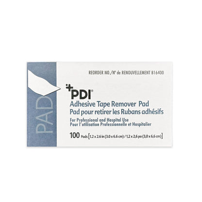 PDI Healthcare B16400 Klebebandentferner-Pads, 3,0 cm Breite, 6,6 cm Länge, Packung mit 100 Stück