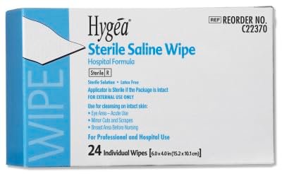 Hygea C22370 Sterile Saline Wipe, 6" x 4", 24 Stück