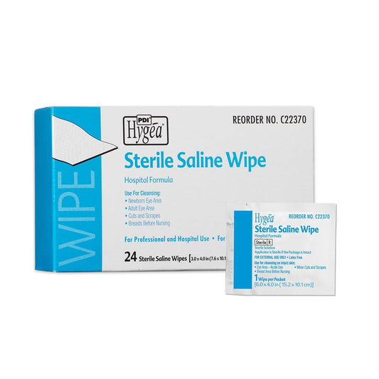 Hygea C22370 Sterile Saline Wipe, 6" x 4", 24 Stück