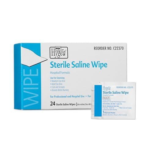 Hygea C22370 Sterile Saline Wipe, 6" x 4", 24 Stück