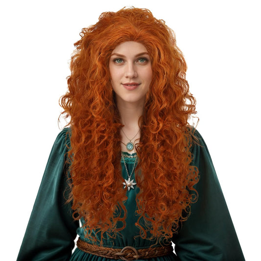 karlery Damen Flauschige Lange Lockige Orange Ingwer Perücke Cosplay Perücke für Halloween Anime Kostüm Party