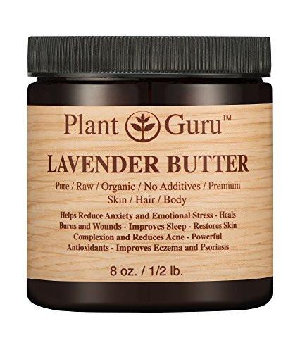 Lavendel Körperbutter 8 oz – 100% reine, rohe, natürliche, kaltgepresste Feuchtigkeitscreme für Haut, Körper und Haare, ideal für DIY-Cremes, Balsame, Lotionen und Seifen