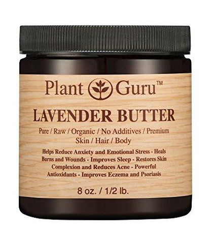 Lavendel Körperbutter 8 oz – 100% reine, rohe, natürliche, kaltgepresste Feuchtigkeitscreme für Haut, Körper und Haare, ideal für DIY-Cremes, Balsame, Lotionen und Seifen