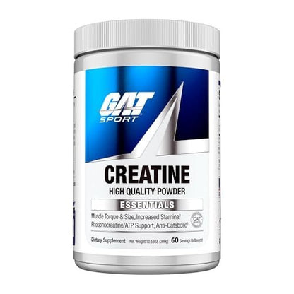 GAT SPORT Kreatin Monohydrat Pulver – für Kraft, Gehirngesundheit, Antioxidans, Ausdauer – für Männer & Frauen, ungesüßt (60 Portionen)