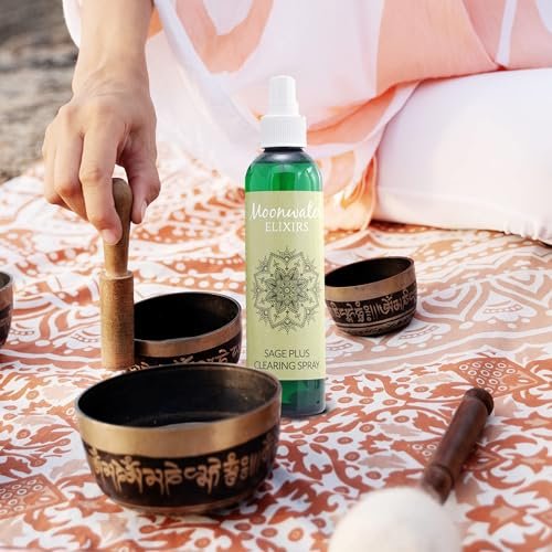 White Sage Smudge Spray für spirituelle Reinigung & Aura-Schutz – Salbeinebel zur Reinigung negativer Energie & Schutz, für Zuhause & Meditation, mit Bergkristall Reiki-energetisiertes Aromatherapie-Raumspray – 118 ml