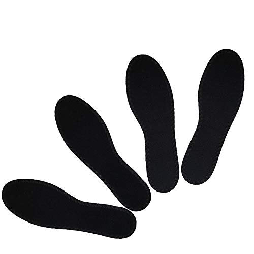 Happystep Frottee Schuh-Einlagen – Waschbare Einlegesohlen & Sockenlose Schuh-Liner für Damen – Schweißabsorbierende Baumwoll-Barfuß-Innensohlen, Zero Drop (2 Paar, Schwarz, Damen Größe 9)