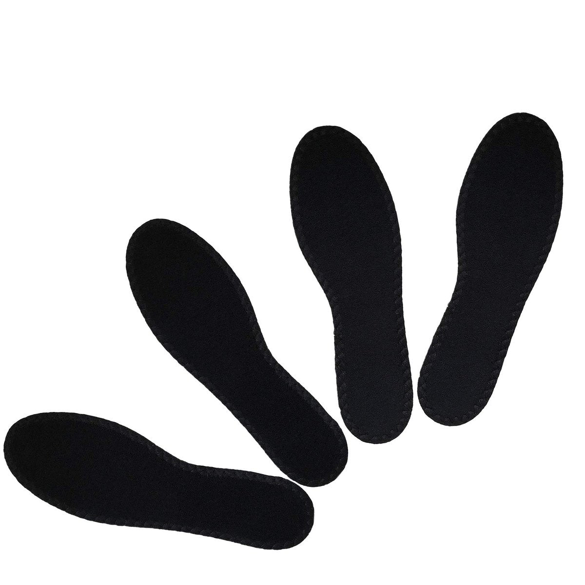 Happystep Frottee Schuh-Einlagen – Waschbare Einlegesohlen & Sockenlose Schuh-Liner für Damen – Schweißabsorbierende Baumwoll-Barfuß-Innensohlen, Zero Drop (2 Paar, Schwarz, Damen Größe 9)