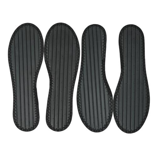 Happystep Frottee-Schuh-Einlagen – waschbare Einlegesohlen & sockenlose Schuh-Liner für Damen – schweißabsorbierende Baumwoll-Barfuß-Innensohlen, Zero Drop (2 Paar, Schwarz, Damen Größe 10)