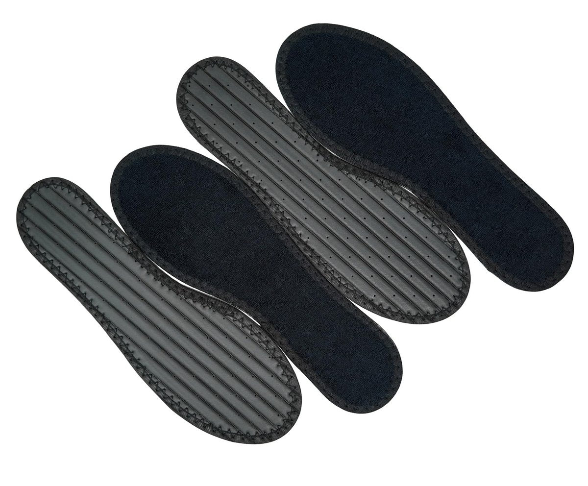 Happystep Frottee Schuh-Einlagen – Waschbare Einlegesohlen & Sockenlose Schuh-Liner für Damen – Schweißabsorbierende Baumwoll-Barfuß-Innensohlen, Zero Drop (2 Paar, Schwarz, Damen Größe 9)