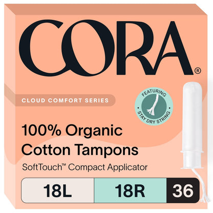 Cora Bio-Baumwoll-Tampons Multipack (18 Light, 18 Regular Tampons)