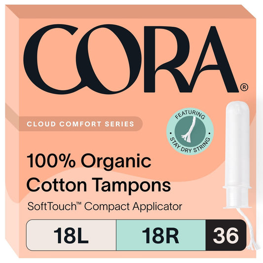 Cora Bio-Baumwoll-Tampons Multipack (18 Light, 18 Regular Tampons)