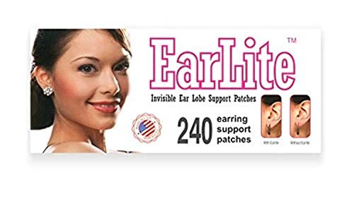 EarLite 240 (60 Stück x 4 Packungen) Unsichtbare Ohrpolster für Ohrringe, wasserdicht, im ZipLock-Beutel – Hergestellt in den USA