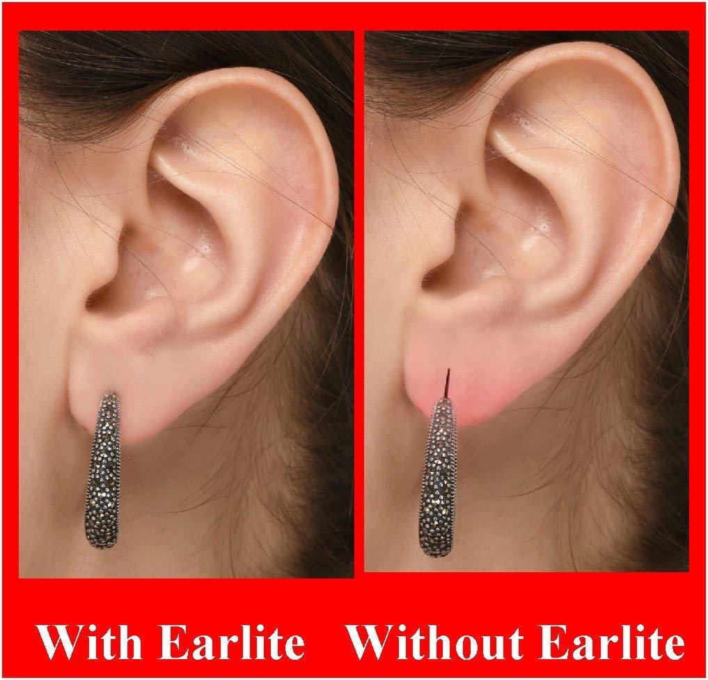 EarLite 240 (60 Stück x 4 Packungen) Unsichtbare Ohrpolster für Ohrringe, wasserdicht, im ZipLock-Beutel – Hergestellt in den USA