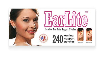 EarLite 240 (60 Stück x 4 Packungen) Unsichtbare Ohrpolster für Ohrringe, wasserdicht, im ZipLock-Beutel – Hergestellt in den USA