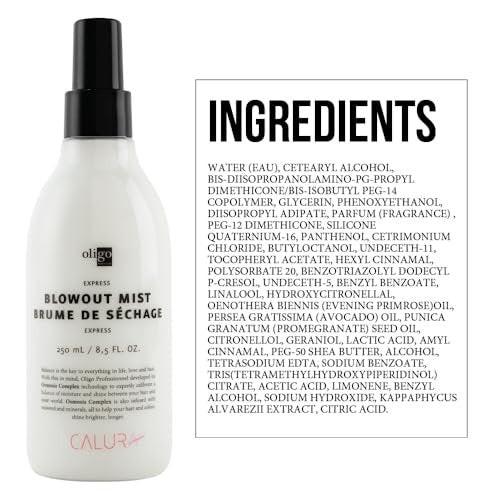 Calura Express Blowout Mist von Oligo Professional | Hitzeschutz für das Haar mit Osmosis Complex Technologie | Mineralien angereichertes Hitzeschutzspray für das Haar | Sulfatfreier Hitzeschutz für das Haar, 250 ml