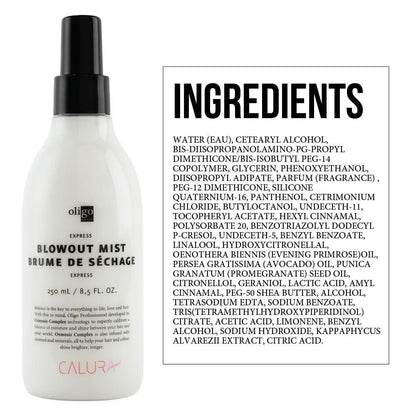 Calura Express Blowout Mist von Oligo Professional | Hitzeschutz für das Haar mit Osmosis Complex Technologie | Mineralien angereichertes Hitzeschutzspray für das Haar | Sulfatfreier Hitzeschutz für das Haar, 250 ml