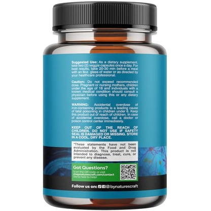 Nootropisches Gehirn-Supplement für Gedächtnis und Fokus - Vitamine für mentale Unterstützung und Klarheit mit Bacopa Monnieri, Vitamin A, B6, Riboflavin, Niacin, Thiamin und Folsäure - Kognitiver Komplex - 90 Kapseln