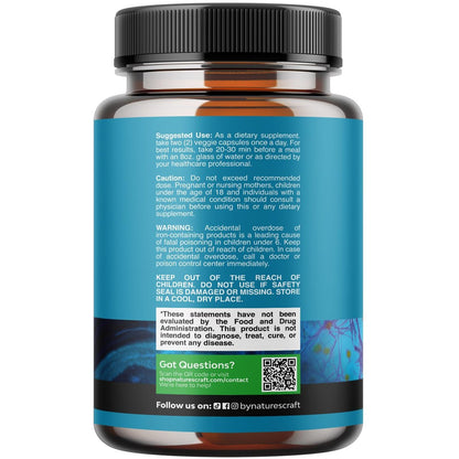 Nootropisches Gehirn-Supplement für Gedächtnis und Fokus - Vitamine für mentale Unterstützung und Klarheit mit Bacopa Monnieri, Vitamin A, B6, Riboflavin, Niacin, Thiamin und Folsäure - Kognitiver Komplex - 90 Kapseln