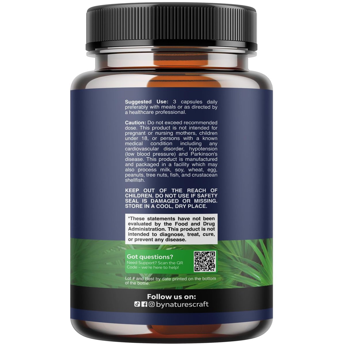 Herbal Prostatakomplex für Männer - Potenter Pygeum- und Sägepalmenextrakt zur Unterstützung der Harnwege - Prostata-Gesundheitsmischung mit Beta-Sitosterol & grünem Tee - Nächtlicher Komfort - 90 Kapseln