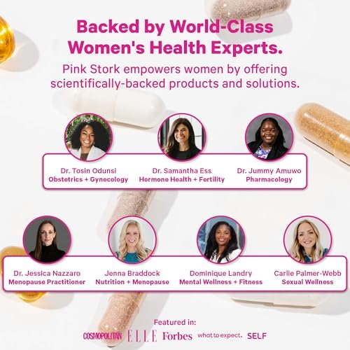 Pink Stork Bio-Fruchtbarkeitstee für Frauen | Hormonbalance Kräutertee mit Mönchspfeffer (Vitex) + Himbeerblättern | Koffeinfrei, Süßer Minzgeschmack, 15 Beutel