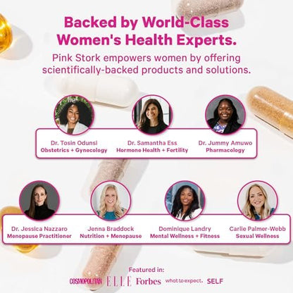Pink Stork Bio-Fruchtbarkeitstee für Frauen | Hormonbalance Kräutertee mit Mönchspfeffer (Vitex) + Himbeerblättern | Koffeinfrei, Süßer Minzgeschmack, 15 Beutel