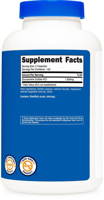 Nutricost Glucosamin Sulfat 1500mg, 240 Kapseln - 750mg pro Kapsel, Glutenfrei, Nicht-GMO