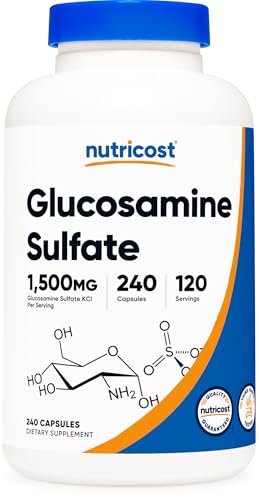Nutricost Glucosamin Sulfat 1500mg, 240 Kapseln - 750mg pro Kapsel, Glutenfrei, Nicht-GMO