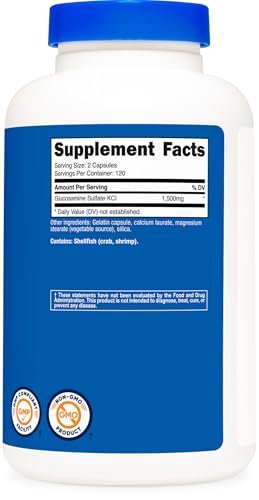 Nutricost Glucosamin Sulfat 1500mg, 240 Kapseln - 750mg pro Kapsel, Glutenfrei, Nicht-GMO