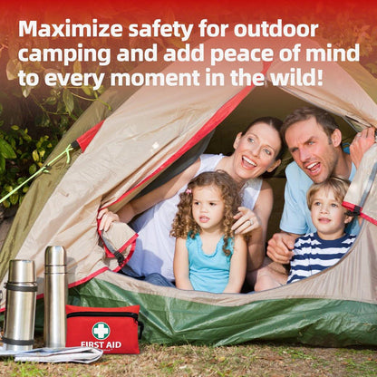 General Medi Mini Erste-Hilfe-Set, 110-teiliges kleines Erste-Hilfe-Set – inkl. Rettungsdecke, Schere für Reise, Zuhause, Büro, Fahrzeug, Camping, Arbeitsplatz & Outdoor (Rot)