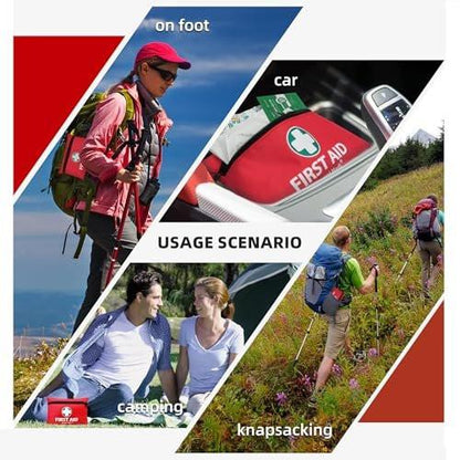 General Medi Mini Erste-Hilfe-Set, 110-teiliges kleines Erste-Hilfe-Set – inkl. Rettungsdecke, Schere für Reise, Zuhause, Büro, Fahrzeug, Camping, Arbeitsplatz & Outdoor (Rot)