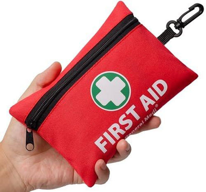 General Medi Mini Erste-Hilfe-Set, 110-teiliges kleines Erste-Hilfe-Set – inkl. Rettungsdecke, Schere für Reise, Zuhause, Büro, Fahrzeug, Camping, Arbeitsplatz & Outdoor (Rot)